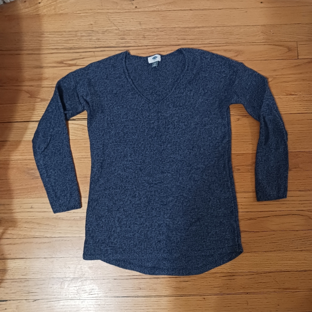 Womens XS Blue Old Navy Knit V-Neck Knit Sweater